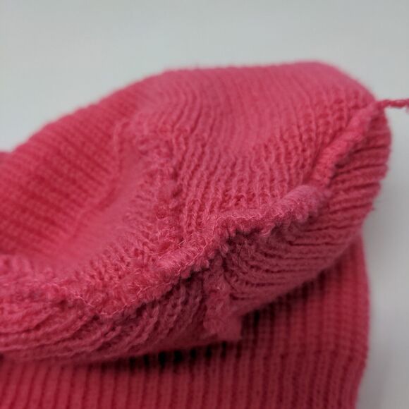 Top Headwear Women's Knit Facemask Hat Pink Patch Logo Eye Mouth Holes - Picture 10 of 10